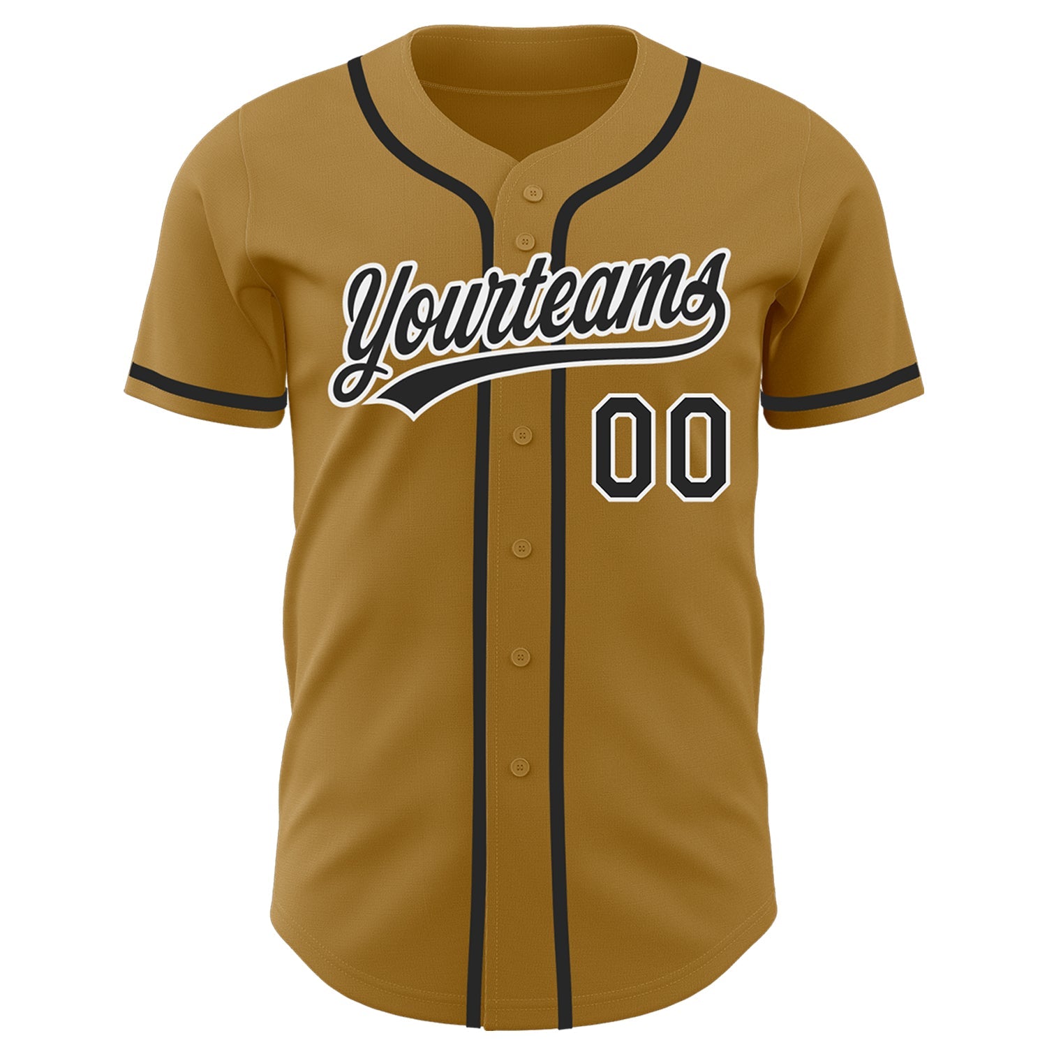Custom Old Gold Black-White Authentic Baseball Jersey - Sky-Custom