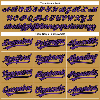 Custom Old Gold Purple-Black Authentic Baseball Jersey - Sky-Custom