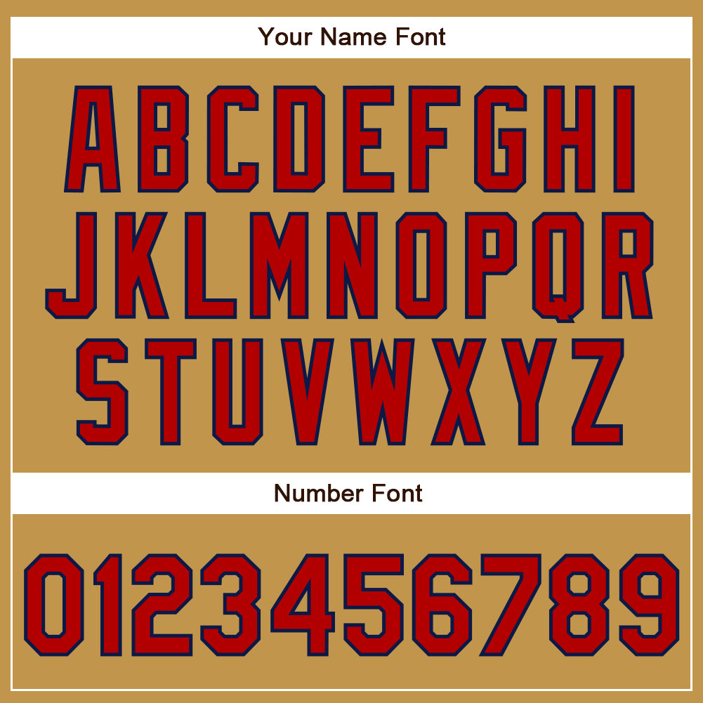 Custom Old Gold Red-Navy Authentic Baseball Jersey - Sky-Custom