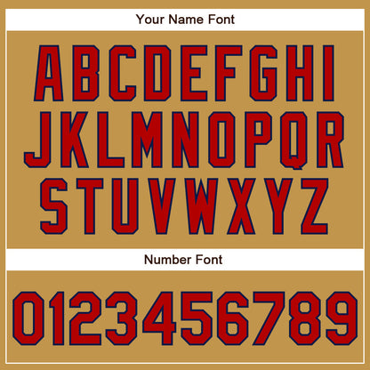 Custom Old Gold Red-Navy Authentic Baseball Jersey - Sky-Custom