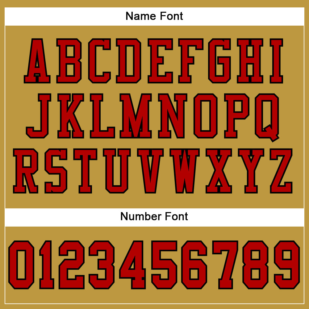 Custom Old Gold Red-Black Mesh Authentic Football Jersey - Sky-Custom