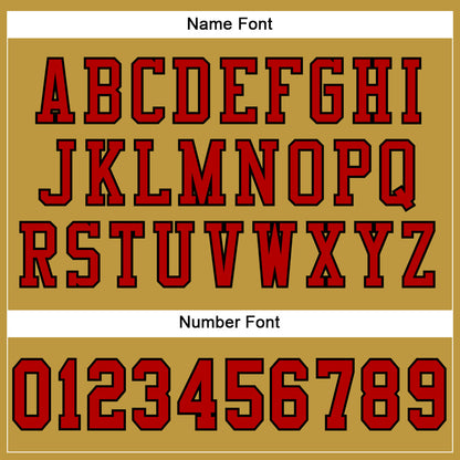 Custom Old Gold Red-Black Mesh Authentic Football Jersey - Sky-Custom