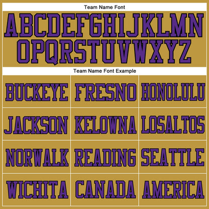 Custom Old Gold Purple-Black Mesh Authentic Football Jersey - Sky-Custom