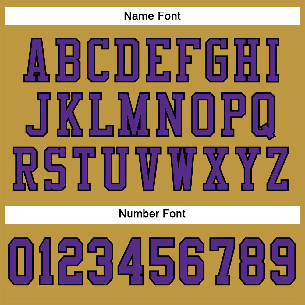 Custom Old Gold Purple-Black Mesh Authentic Football Jersey - Sky-Custom