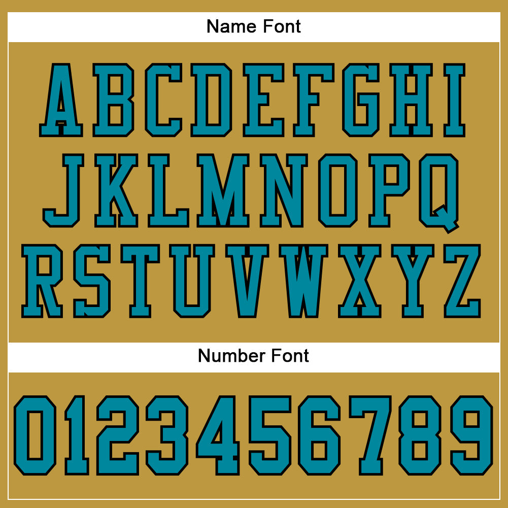 Custom Old Gold Teal-Black Mesh Authentic Football Jersey - Sky-Custom