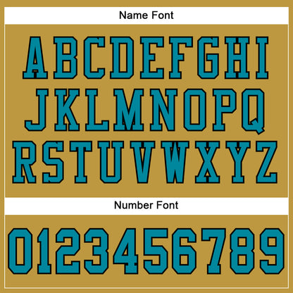 Custom Old Gold Teal-Black Mesh Authentic Football Jersey - Sky-Custom