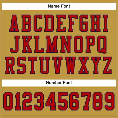 Custom Old Gold Red-Navy Mesh Authentic Football Jersey - Sky-Custom