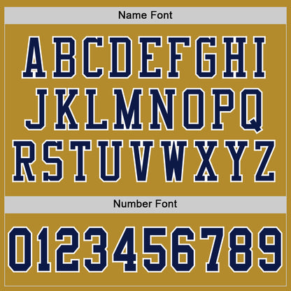 Custom Old Gold Navy-White Mesh Authentic Football Jersey - Sky-Custom