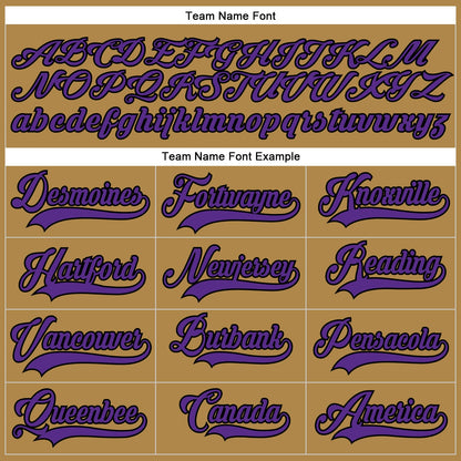 Custom Old Gold Purple-Black Hockey Lace Neck Jersey - Sky-Custom