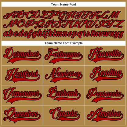 Custom Old Gold Red-Black Hockey Lace Neck Jersey - Sky-Custom