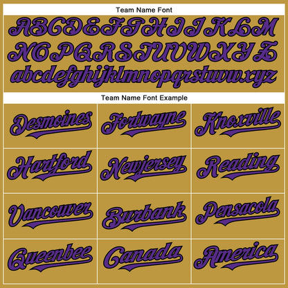 Custom Old Gold Purple-Black Authentic Baseball Jersey - Sky-Custom