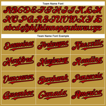Custom Old Gold Red-Black Authentic Baseball Jersey - Sky-Custom