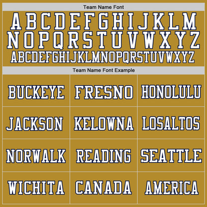 Custom Old Gold Navy-White Mesh Authentic Throwback Football Jersey - Sky-Custom