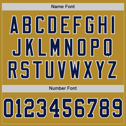 Custom Old Gold Navy-White Mesh Authentic Throwback Football Jersey - Sky-Custom