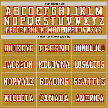 Custom Old Gold Red-White Mesh Authentic Throwback Football Jersey - Sky-Custom