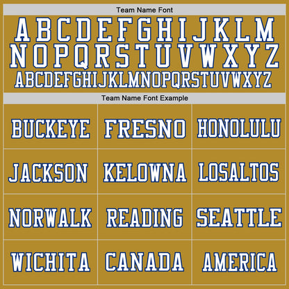 Custom Old Gold Royal-White Mesh Authentic Throwback Football Jersey - Sky-Custom