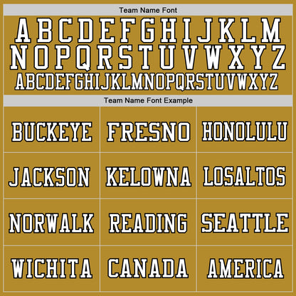 Custom Old Gold Black-White Mesh Authentic Throwback Football Jersey - Sky-Custom