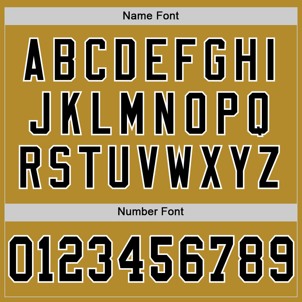 Custom Old Gold Black-White Mesh Authentic Throwback Football Jersey - Sky-Custom