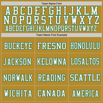 Custom Old Gold Kelly Green-White Mesh Authentic Throwback Football Jersey - Sky-Custom