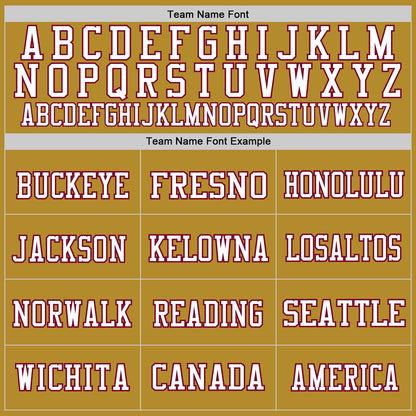 Custom Old Gold Maroon-White Mesh Authentic Throwback Football Jersey - Sky-Custom