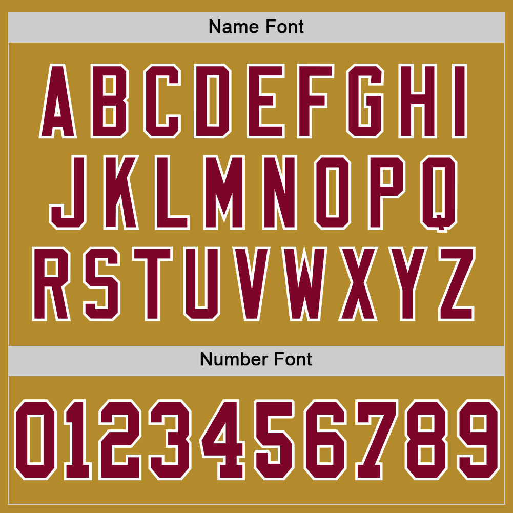 Custom Old Gold Maroon-White Mesh Authentic Throwback Football Jersey - Sky-Custom