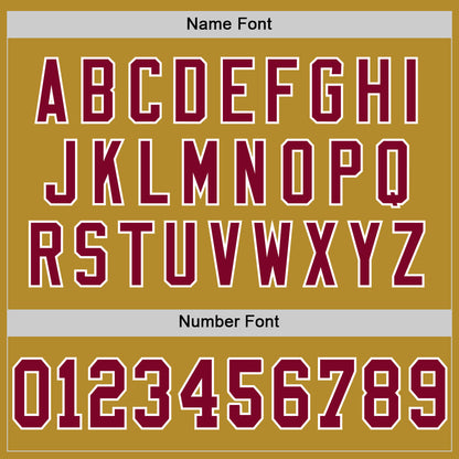 Custom Old Gold Maroon-White Mesh Authentic Throwback Football Jersey - Sky-Custom