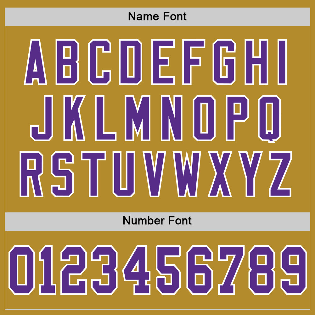 Custom Old Gold Purple-White Mesh Authentic Throwback Football Jersey - Sky-Custom