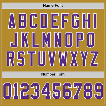Custom Old Gold Purple-White Mesh Authentic Throwback Football Jersey - Sky-Custom