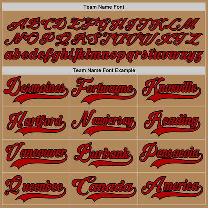 Custom Old Gold Red-Black Hockey Lace Neck Jersey - Sky-Custom
