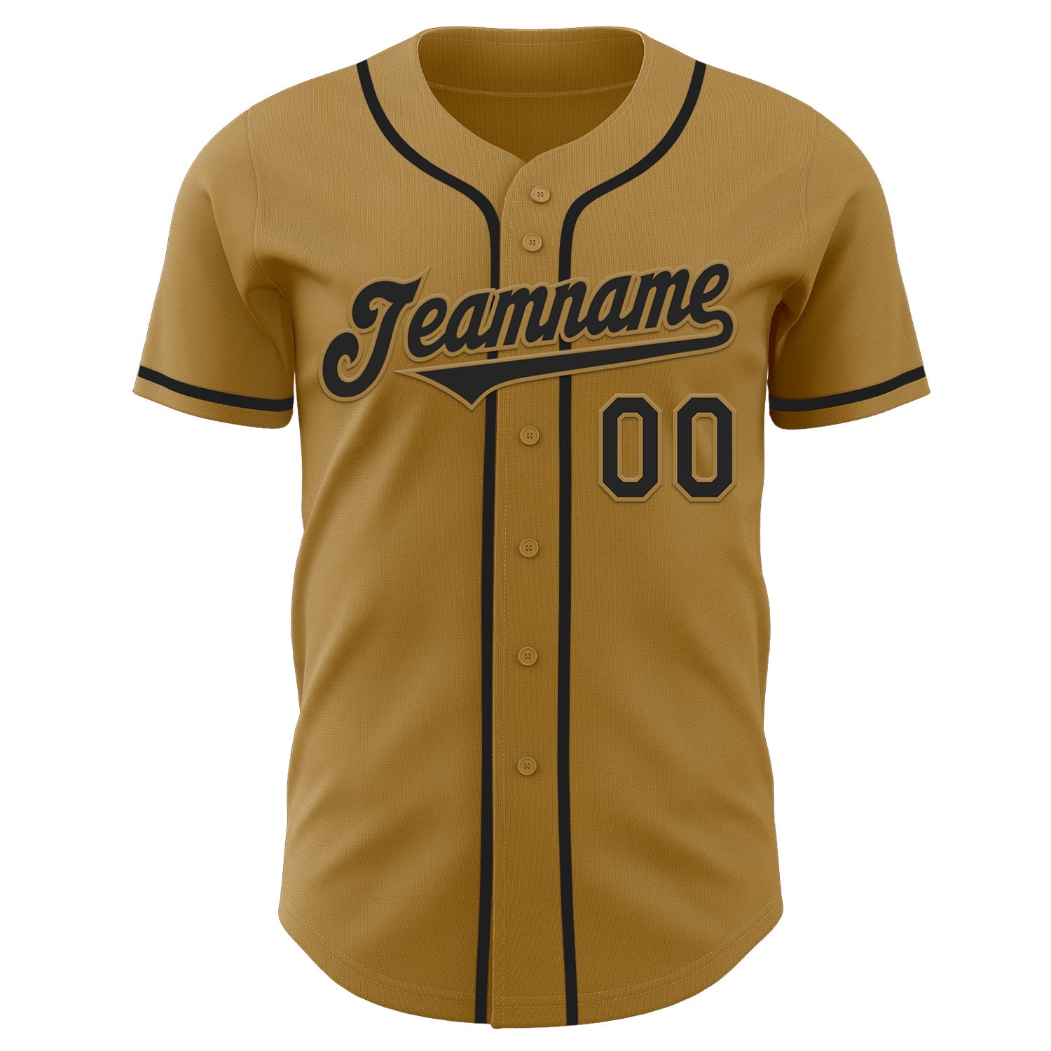 Custom Old Gold Black Authentic Baseball Jersey - Sky-Custom