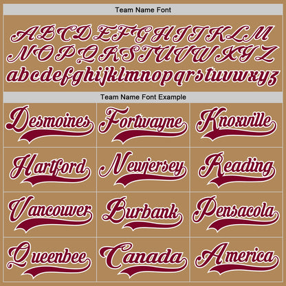 Custom Old Gold Maroon-White Hockey Jersey - Sky-Custom