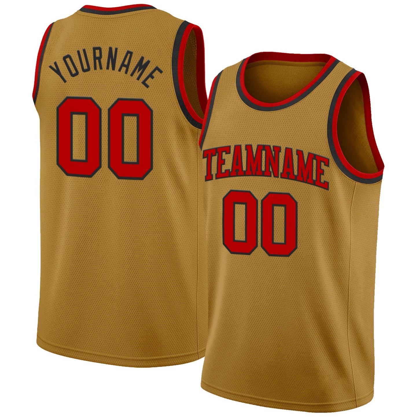 Custom Old Gold Red-Black Authentic Basketball Jersey - Sky-Custom