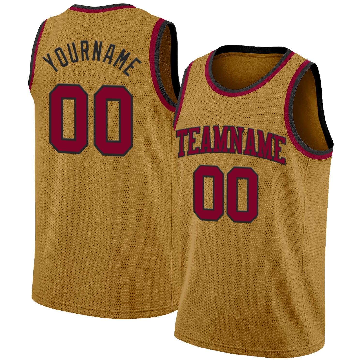 Custom Old Gold Maroon-Black Authentic Basketball Jersey - Sky-Custom
