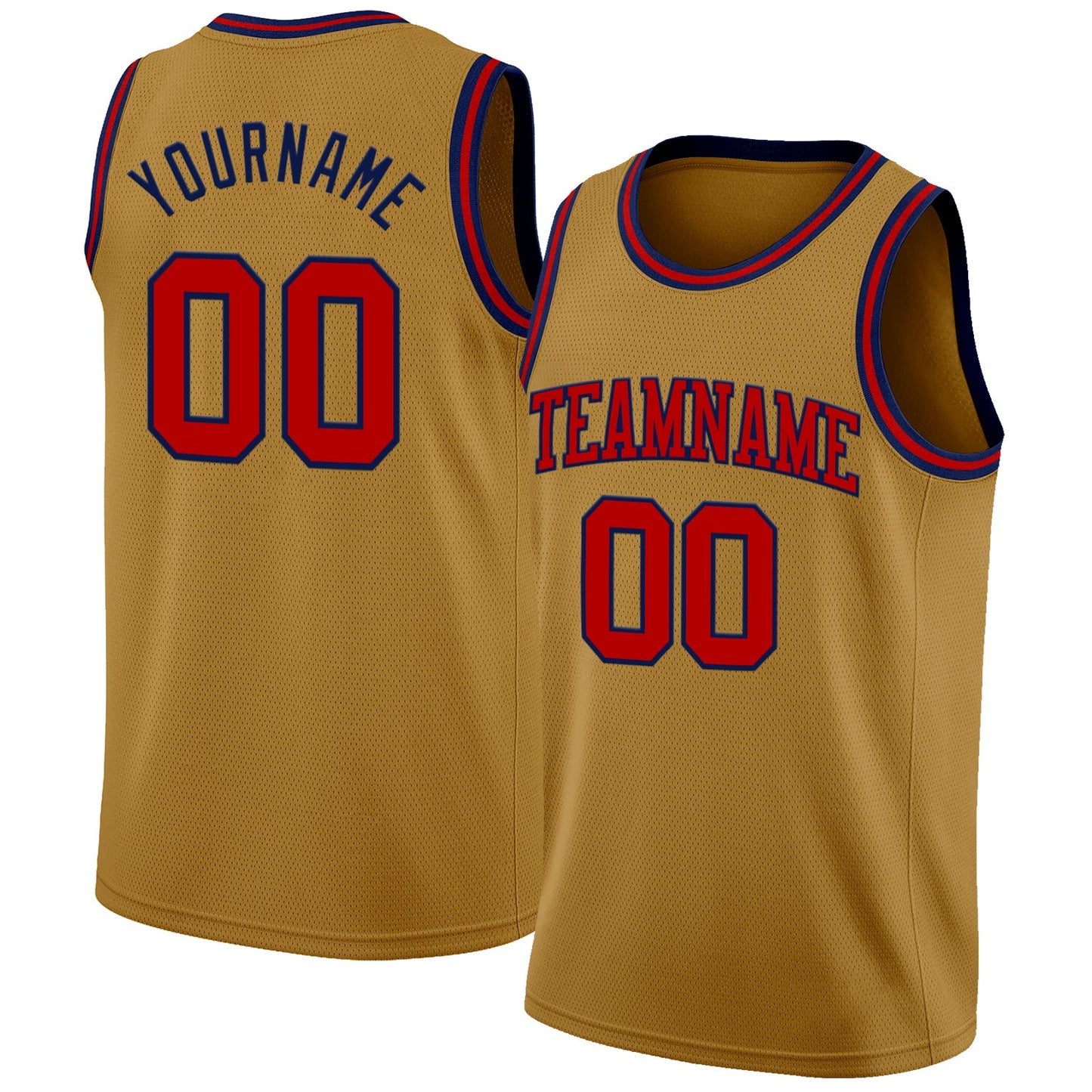 Custom Old Gold Red-Navy Authentic Basketball Jersey - Sky-Custom