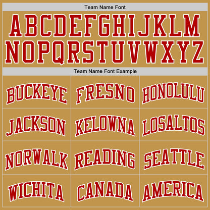 Custom Old Gold Red-White Authentic Basketball Jersey - Sky-Custom