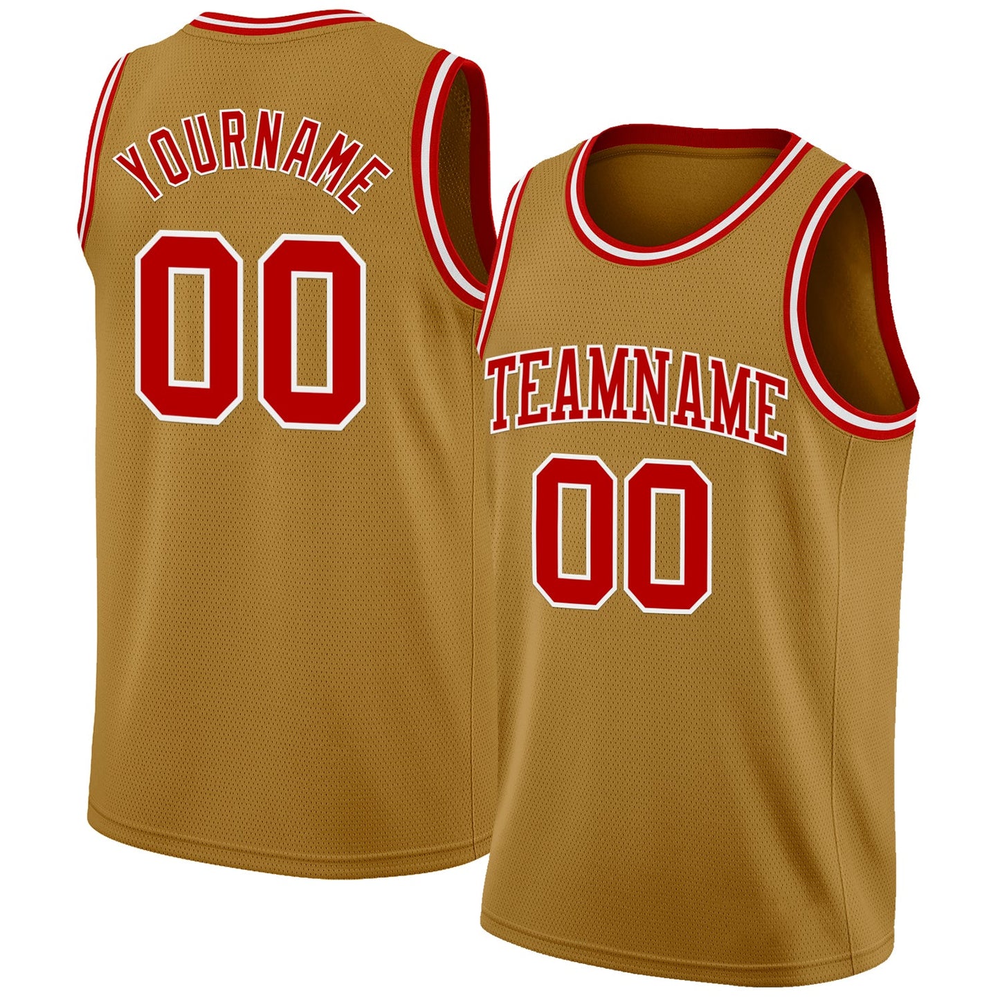 Custom Old Gold Red-White Authentic Basketball Jersey - Sky-Custom