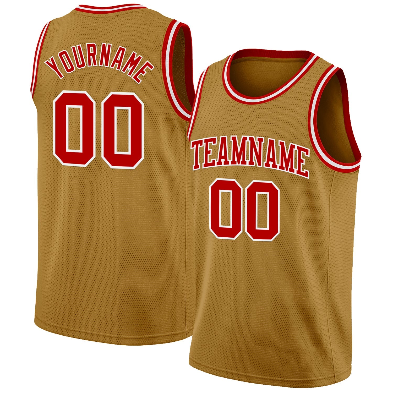 Custom Old Gold Red-White Authentic Basketball Jersey - Sky-Custom
