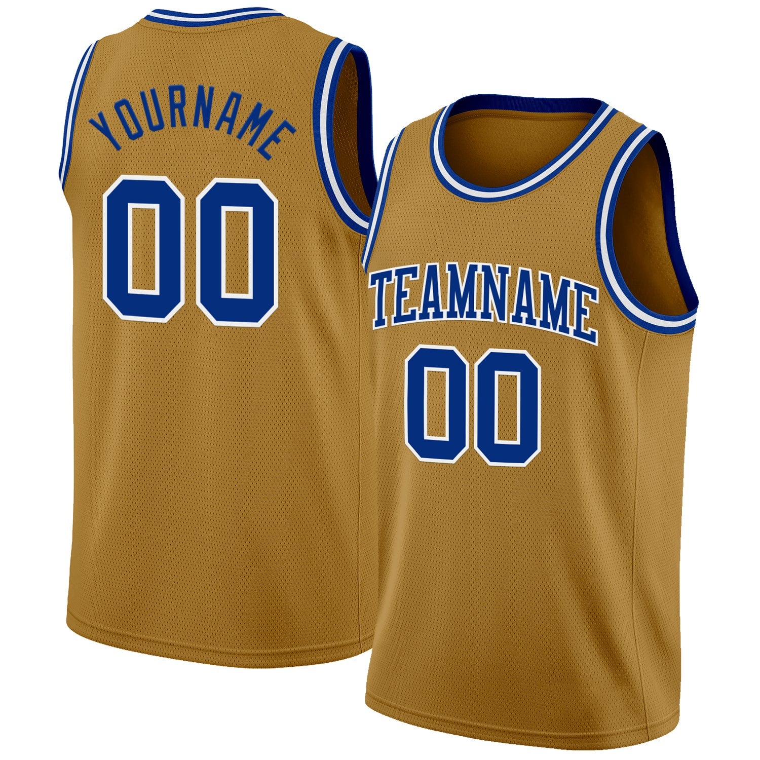 Custom Old Gold Royal-White Authentic Basketball Jersey - Sky-Custom