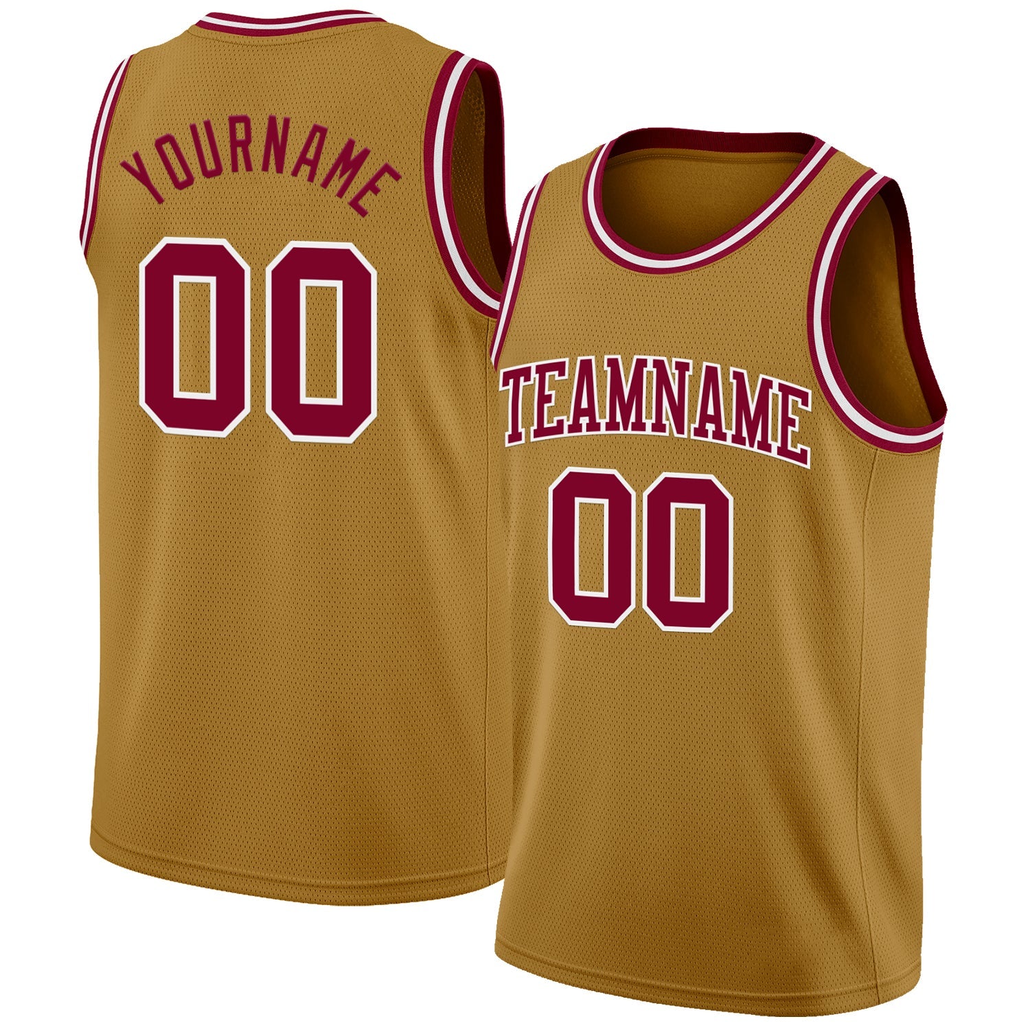 Custom Old Gold Maroon-White Authentic Basketball Jersey - Sky-Custom