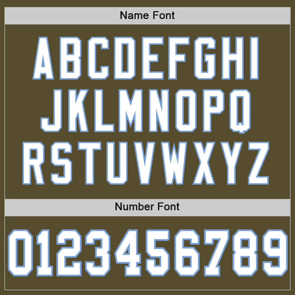 Custom Olive White-Light Blue Mesh Authentic Salute To Service Football Jersey - Sky-Custom