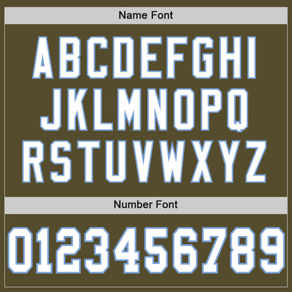 Custom Olive White-Light Blue Mesh Authentic Salute To Service Football Jersey - Sky-Custom