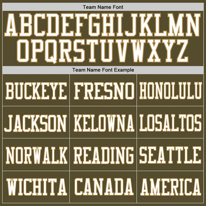 Custom Olive White-Old Gold Mesh Authentic Salute To Service Football Jersey - Sky-Custom