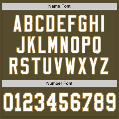 Custom Olive White-Old Gold Mesh Authentic Salute To Service Football Jersey - Sky-Custom