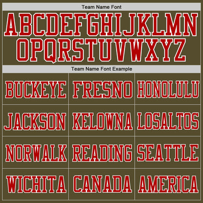 Custom Olive Red-White Mesh Authentic Salute To Service Football Jersey - Sky-Custom