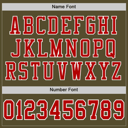 Custom Olive Red-White Mesh Authentic Salute To Service Football Jersey - Sky-Custom