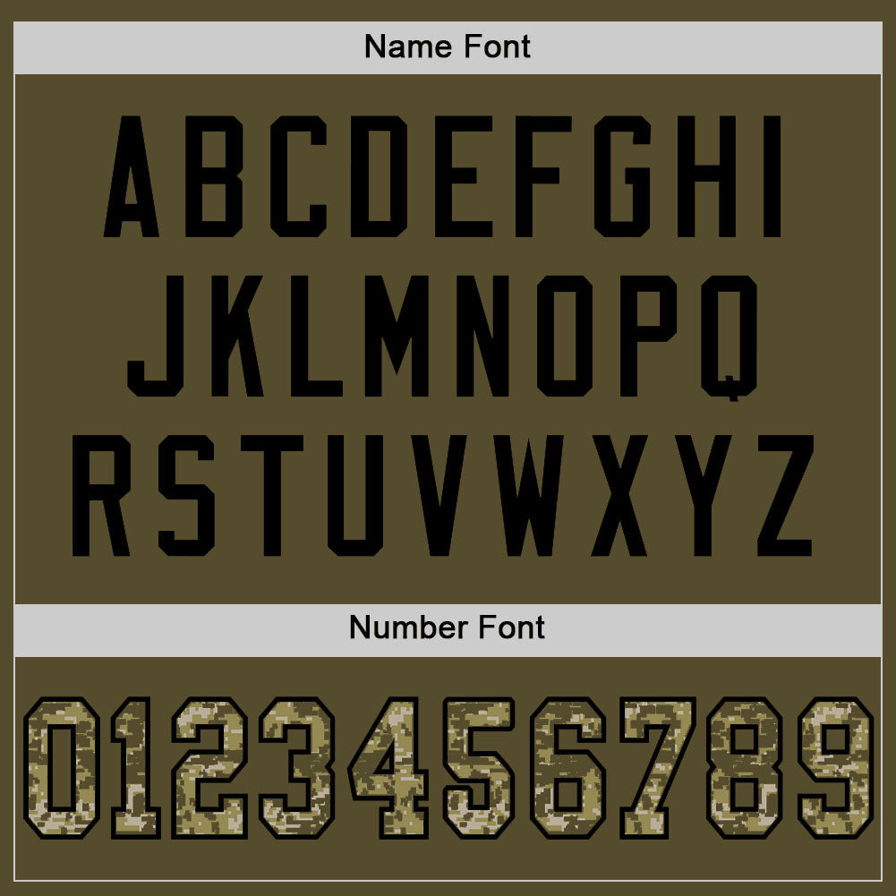 Custom Olive Camo-Black Mesh Authentic Salute To Service Football Jersey - Sky-Custom