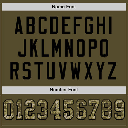 Custom Olive Camo-Black Mesh Authentic Salute To Service Football Jersey - Sky-Custom