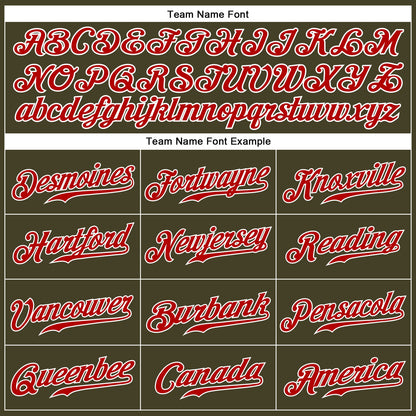Custom Olive Red-White Authentic Sleeveless Salute To Service Baseball Jersey - Sky-Custom