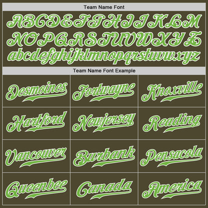 Custom Olive Neon Green-White Authentic Salute To Service Baseball Jersey - Sky-Custom