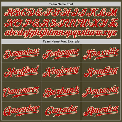 Custom Olive Red-Cream Authentic Salute To Service Baseball Jersey - Sky-Custom